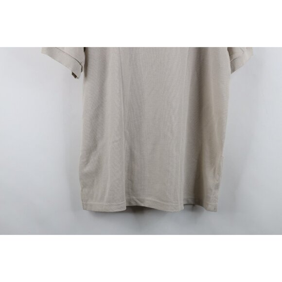 Deadstock Vintage 90s Streetwear Womens Size Large Blank Golf Polo Shirt Beige - Picture 11 of 11